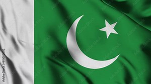 Pakistan Realistic Waving Flag Animation and Waving flag loop 4k Animation.