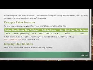 How to Access the PublishedSwitch Value from a Clicked Row in jQuery DataTable