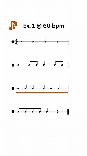 Easy Rhythm Exercises for Beginners - Exercise 1 60 bpm