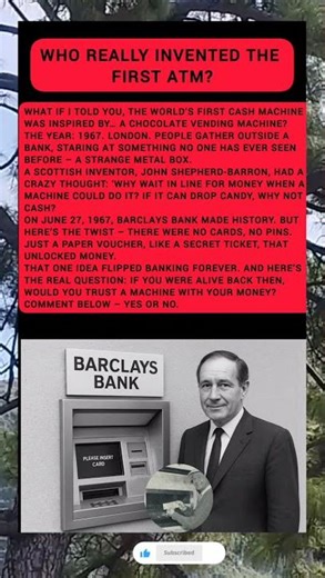 Who Really Invented the First ATM? #atm #reaction #shortfacts