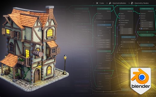 Udemy - Blender 4 风格化小屋3D模型创建教程【中英字幕】by Neil Bettison (3D Tudor)