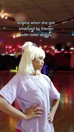 Angela Gets Hit by Eleven with Roller Skates | Stranger Things Scene