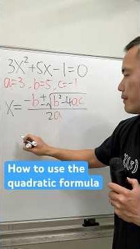 Solving a quadratic equation using the quadratic formula