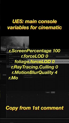 UE5 - Console Variables for Cinematics