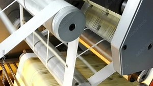 stickers factory production. automatic cutting machine - vertical footage of rotary die cutting