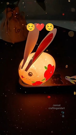 Easy way to make this craft 🐇☺️ creative idea from egg shell ❤️ #shorts #rabbit #lighting