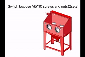 90 Gallon Industrial Sandblasting Cabinet with LED Lights & Foot Pedal - Heavy Duty 650W Sand Blaster Cabinet Large View Window, Reinforced Steel for Paint Stain Rust Removal