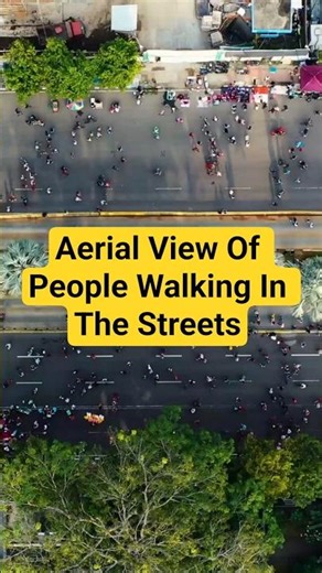 Aerial View Of People Walking In The Streets (shorts)