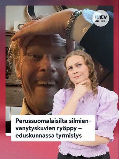 Useat perusuomalaiset poliitikot ovat julkaisseet kuvia silmien venyttelystä reaktiona Miss Suomi-tittelin menettäneen Sarah Dzafcen tapaukseen. Myös puolueen puheenjohtaja Riikka Purra otti asiaan kantaa pitämässään tiedotustilaisuudessa, kun toimittaja esitti hänelle aiheeseen liittyvän kysymyksen. Kokoomuksen kansanedustaja Pia Kauma kertoo pitävänsä perussuomalaisten kuvajulkaisuja lapsellisina ja asiattomina. Opetusministeri Anders Adlercreutz (rkp.) sanoo, että kuvat antavat huonon kuvan S