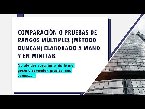 Comparación o pruebas de rangos múltiples (Método Duncan) elaborado a mano y en MINITAB.