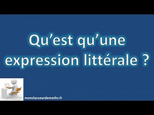 Expression littérale : premières notions