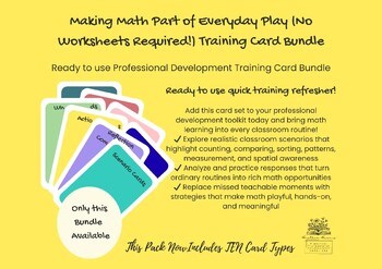 Making Math Part of Everyday Play (No Worksheets Required!) Training Card Bundle