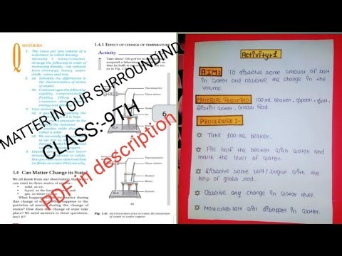 NCERT Class:-9th chapter 1 Matter in our surrounding || Activity:-1.1-1.2 || Science Chapter 1 notes