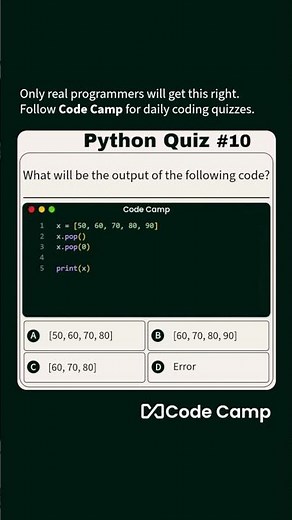 Python Education | Quiz [Q-10] | Code Camp #shorts