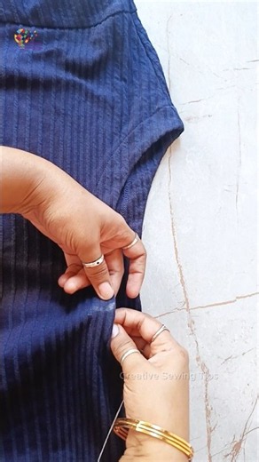 Downsize a wide neckline without cutting easily #sewingtips #sewing #explore #nonsubscribers