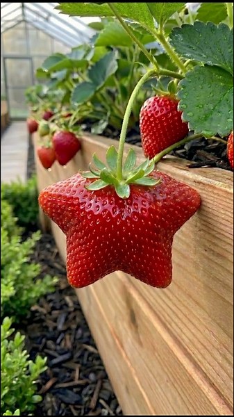 ⭐ I Grew a PERFECT Star Shaped Strawberry 🍓 #fruit #strawberry #usashorts #usa