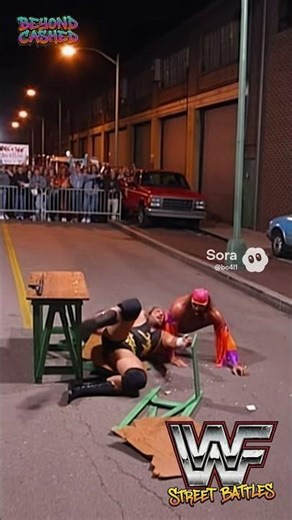 Macho Man Jumps From Street Light (WWF Street Battles)