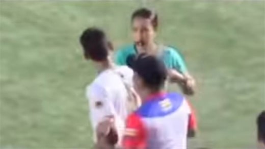 Watch: Shocking moment female referee is SLAPPED by a footballer after he is shown red card