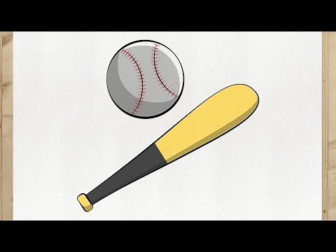 Cómo Dibujar un TACO y PELOTA de BÉISBOL ⚾ | Deportes | Tutorial Paso a Paso | Primo Dibujos