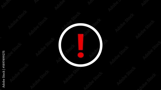 Alert warning sign Exclamation symbol, Danger signal icon animation.