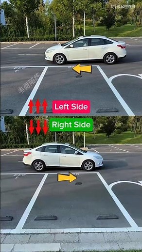 Manualtransmission rear view mirror reverse parking for novice #ReversingIntoApark #rearparking