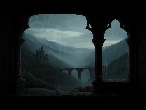 Cozy Medieval Castle Window Rain 4K 🌧️ Thunderstorm Ambience for Reading, Relaxing & Deep Sleep
