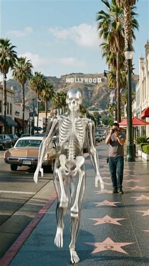 This is how a human skeleton moves when the body is in motion.