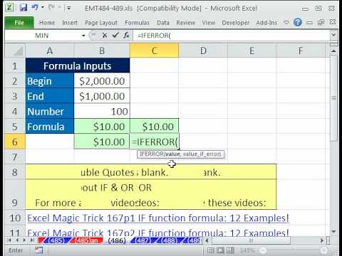 Excel Magic Trick 486: Avoid #DIV/0! Error in Formula 4 Examples (Divide By Zero Error)