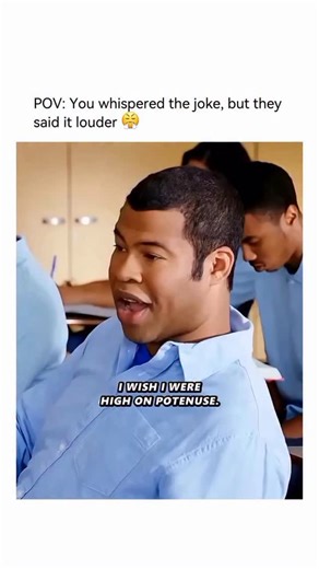 Cine Hombre on Instagram: "This Key & Peele sketch, built around the line “I Wish I Was High on Potenuse,” turns a simple classroom pun into a sharp study of comedic theft and social dynamics. What begins as a quiet, clever joke from Joel quickly spirals when Troy repeats it louder, instantly winning laughs, authority, and opportunity. Jordan Peele plays the overlooked originator with mounting frustration, while Keegan-Michael Key weaponizes confidence and timing to expose how delivery often out