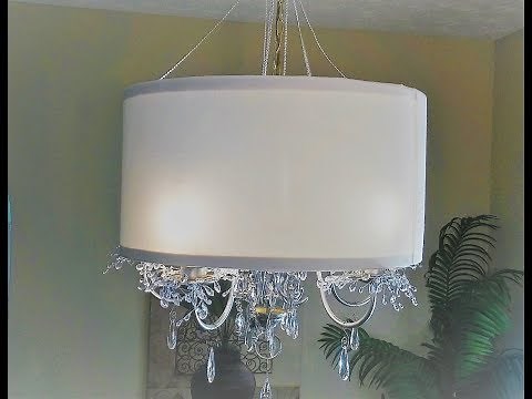 DIY Drum Lampshade and Chandelier Makeover!