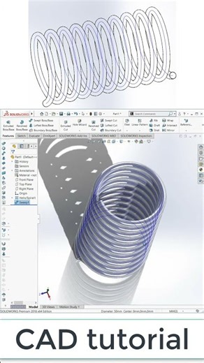 Solidworks: How to make a spring #shorts