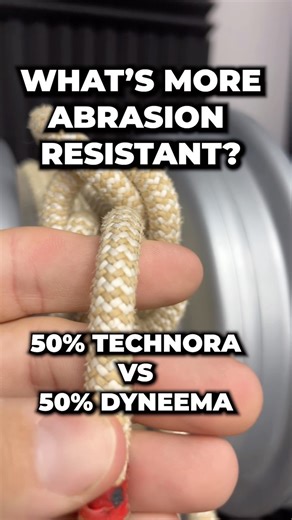 Technora is heat and cut resistant. Dyneema has a low melting point. This rope sheath is 50/50. We rubbed it on a rock a whole bunch and it’s fascinating the dyneema survived and the technora completely failed. Its also fascinating it broke in the knot when we pull tested it. #technora #hmpe #breaktest | How NOT 2