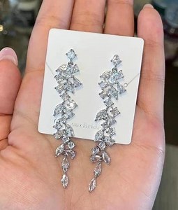 Crystal Bridal Earrings Chandelier Earrings Crystal Earrings Crystal Drop Earrings Rose Gold Bridal Jewelry Silver Bridal Earrings - Etsy