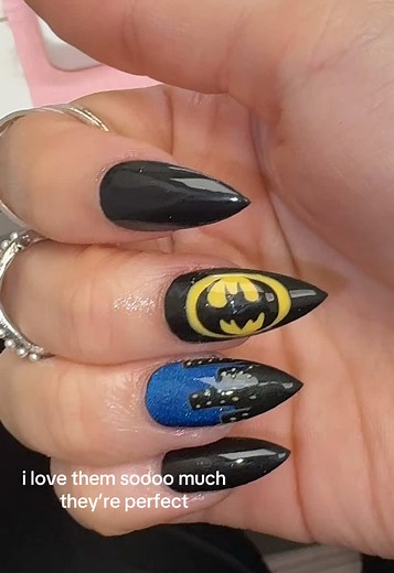 Stunning Batman Stiletto Nails for Your Birthday