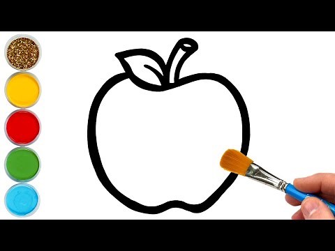A is For Apple Drawing, Painting & Coloring for Kids and Toddlers | Paint With Watercolor
