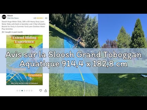 Avis sur la Sloosh Grand Toboggan Aquatique 914,4 x 182,8 cm, Toboggan pour pelouse avec arroseur in