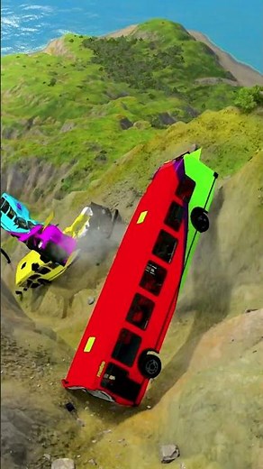 bus crash compilation gone wrong! 🚌💥 crazy cliff jump