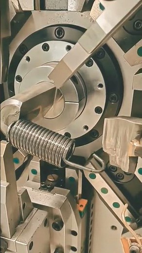 cnc machining in spring coiling process #springcoiling #cncmachine #springmanufacturing