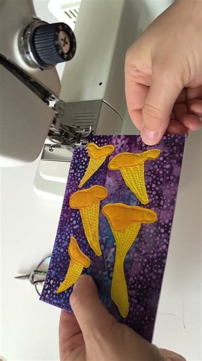 New video with creative process of this fabric postcard now on my channel🔸 #sewing #fabricart