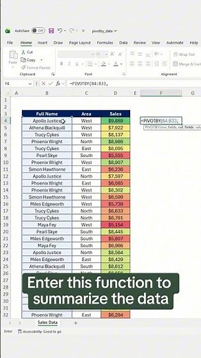 How to summarize data automatically using this function in Excel ‼️