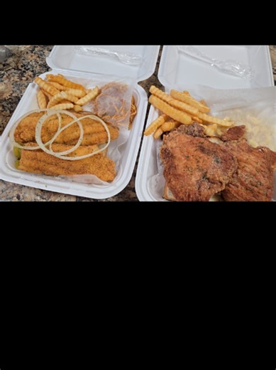 Catfish Plate Spaghetti and Fries Porkchop Porkchop Mac and Fries #Foodie #FreshFood #foryoupage #fyp #YesThatsFlavorYourTasting