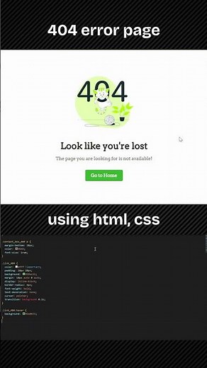😂 Cute 404 Error Page UI Design | HTML & CSS | Fun Cartoon Style #shorts