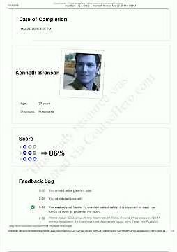 Kenneth Bronson vSim for Nursing MedicalSurgical Kenneth Bronson Pneumonia Severe Reaction to Antibi