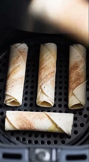 Taquitos de Pay de Manzana en Air Fryer –RECETA EN LA DESCRIPCIÓN #recetas #recetasfaciles
