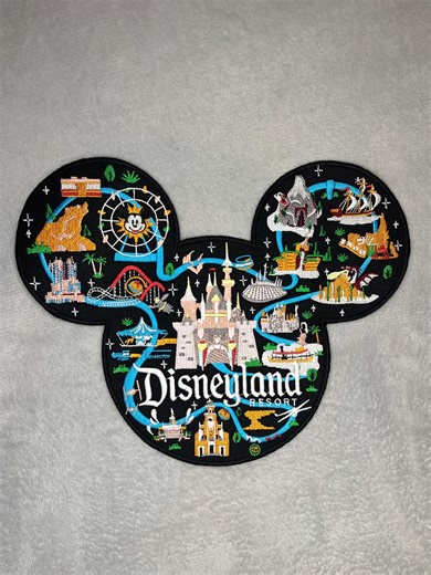 Disneyland Resort Park Map Embroidered Iron-on | Mickey Silhouette Collector Design - Etsy