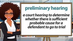 Preliminary Hearing | Definition, Purpose & Example - Video | Study.com