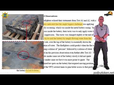 Firefighting and science: Electric vehicle battery fire