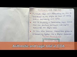 Lec 10 - Arithmetic and Logic Unit in COA Full Explanation | CSE GYAN