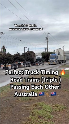Perfect Truck Timing 🔥 Road Trains Passing Each Other! #roadtrain #australia #truck #truckspotting