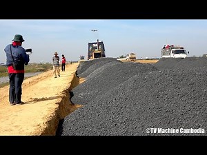 Incredible Techniques Skills Operator KOMATSU Dozer D41P Pushing And Grading Gravel New Road
